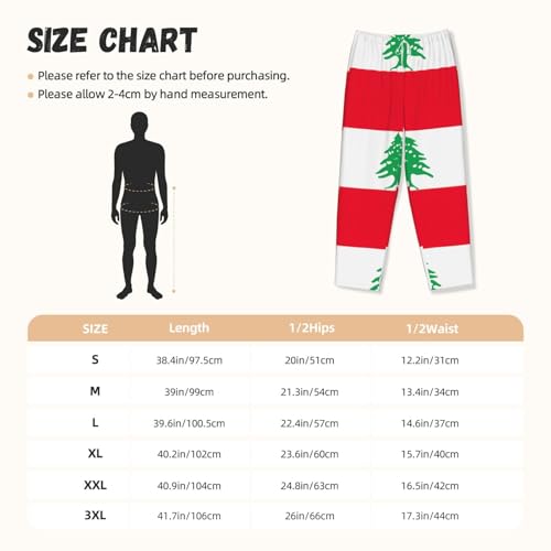 Pantalon de pyjama extensible drapeau Liban avec grandes poches - 5