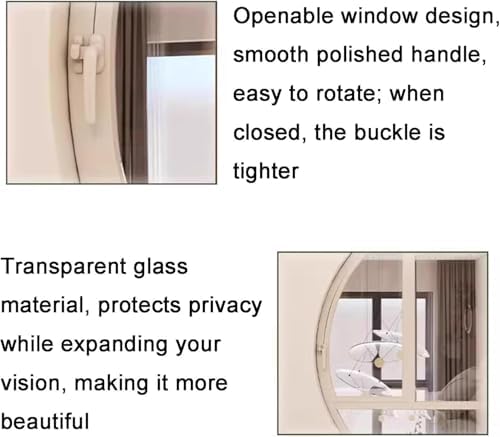 Aluminum Round Shed Window, 38in Black Embedded Tempered Glass Porthole, Stylish Home Decor with Handle, Durable Outdoor Ventilation Solution
