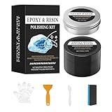 Scratch Resin Kit, Acrylic Polishing Paste Set, 3 Piece Buffing System with Fine Compound, Polishing Cream Abrasive Kit, Restorer with Gloss Finish, Repair Tool Kits for Glass Metal Furniture