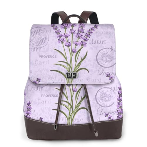 Sac à dos en cuir imprimé lavande parfait pour vos randonnées et sorties nature