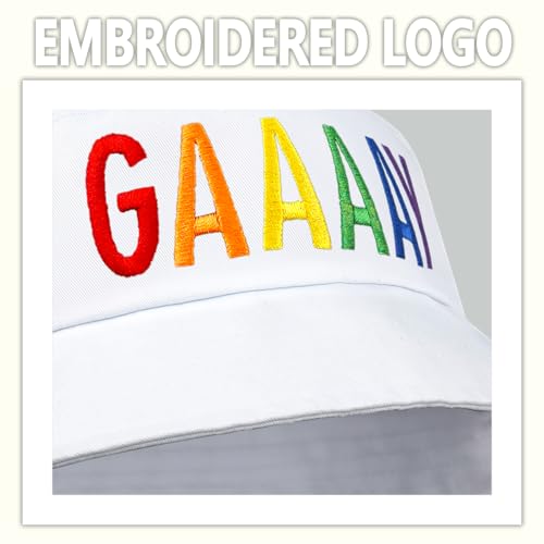 Image of Gay Pride Trucker Hat for Men and Women Rainbow LGBT Embroidered Adjustable Washable Baseball Cap Accessories Gifts