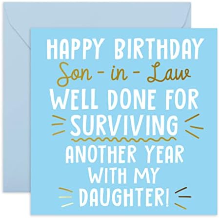 Central 23 - Funny Birthday Card for Him - 'Happy Birthday Son-In-Law' - Happy Birthday Card - Son-in-law Birthday Card - Cheeky Greeting Card for Him - Comes with Fun Stickers