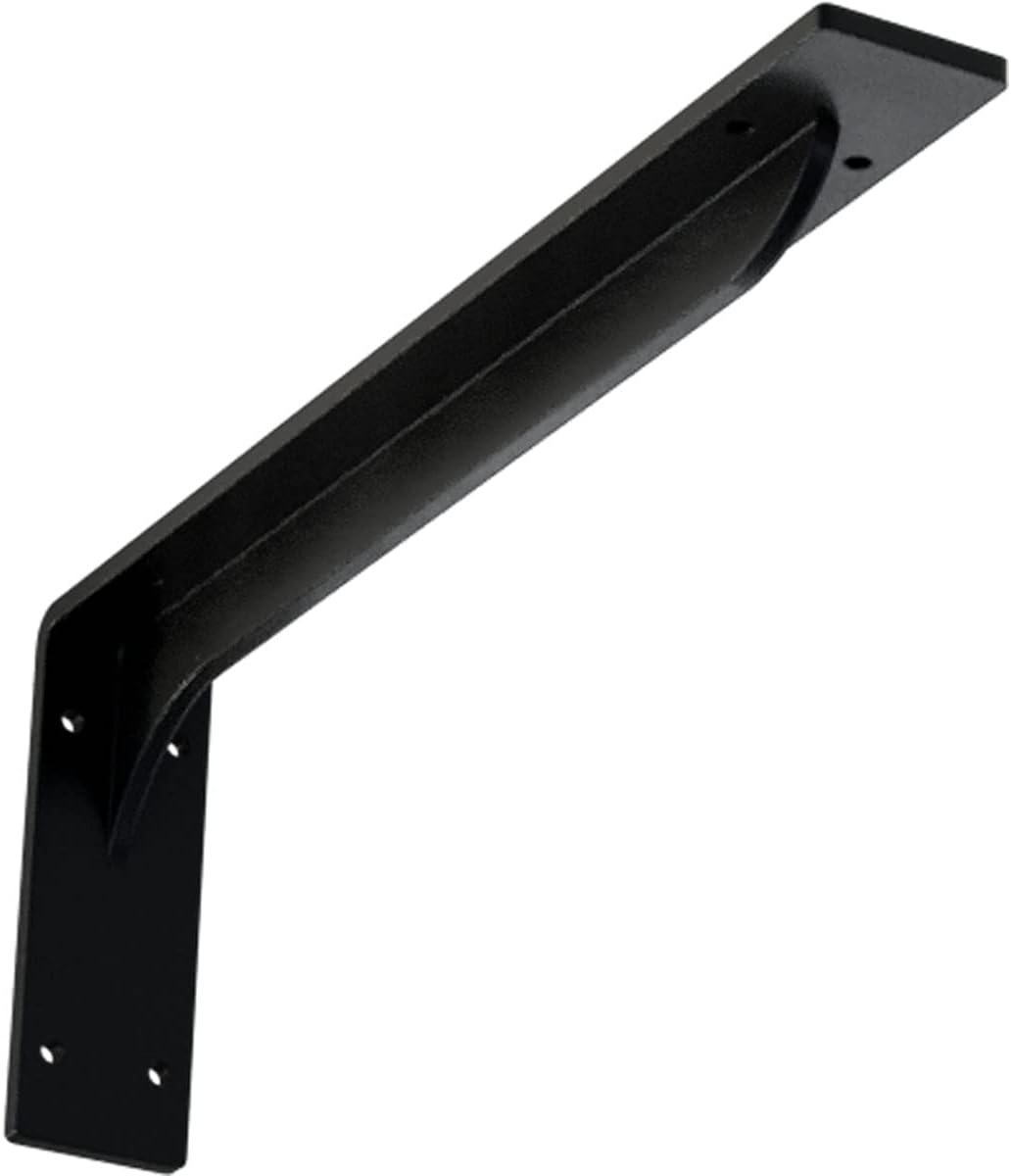 Ekena Millwork BKTM02X16X06EBPBL Steel Bracket Embrey, 2"W x 16"D x 6 1/2"H, Powder Coated Black
