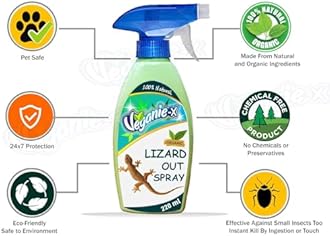 Veganie-X Lizard Out Lizard Repellent Spray 1100ml | 100% Natural, Safe and Effective Lizard Spray| Herbal Lizard Repellent (Pack of 5)
