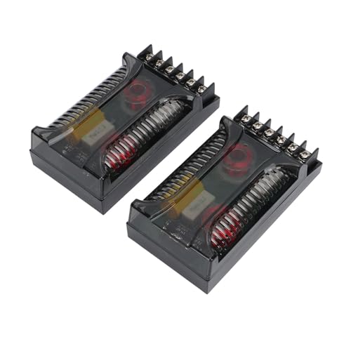 KIMISS Elektronische Frequenzweiche Car Audio Passive Frequenzweiche， 2Pcs 2 Way Car Audio Crossover Überstromschutz Universal Wärmeableitung Lautsprecher Frequenzteiler
