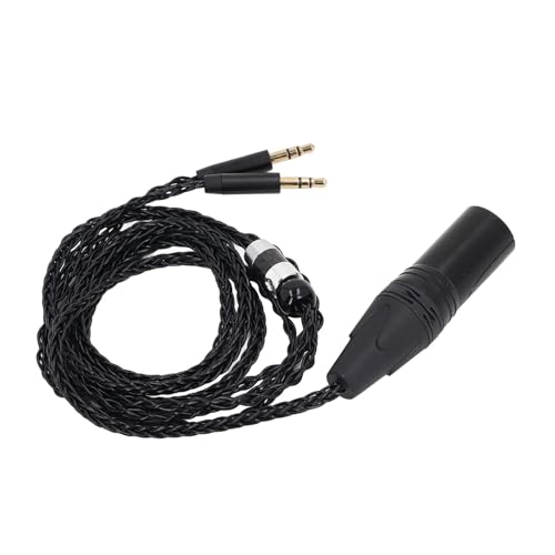 BONKZEBU Versilbertes 8-adriges XLR-Kopfhörerkabel für AH D7200, T5P, Elear 4,1 Fuß, Verbesserte Klangqualität für Audiophile