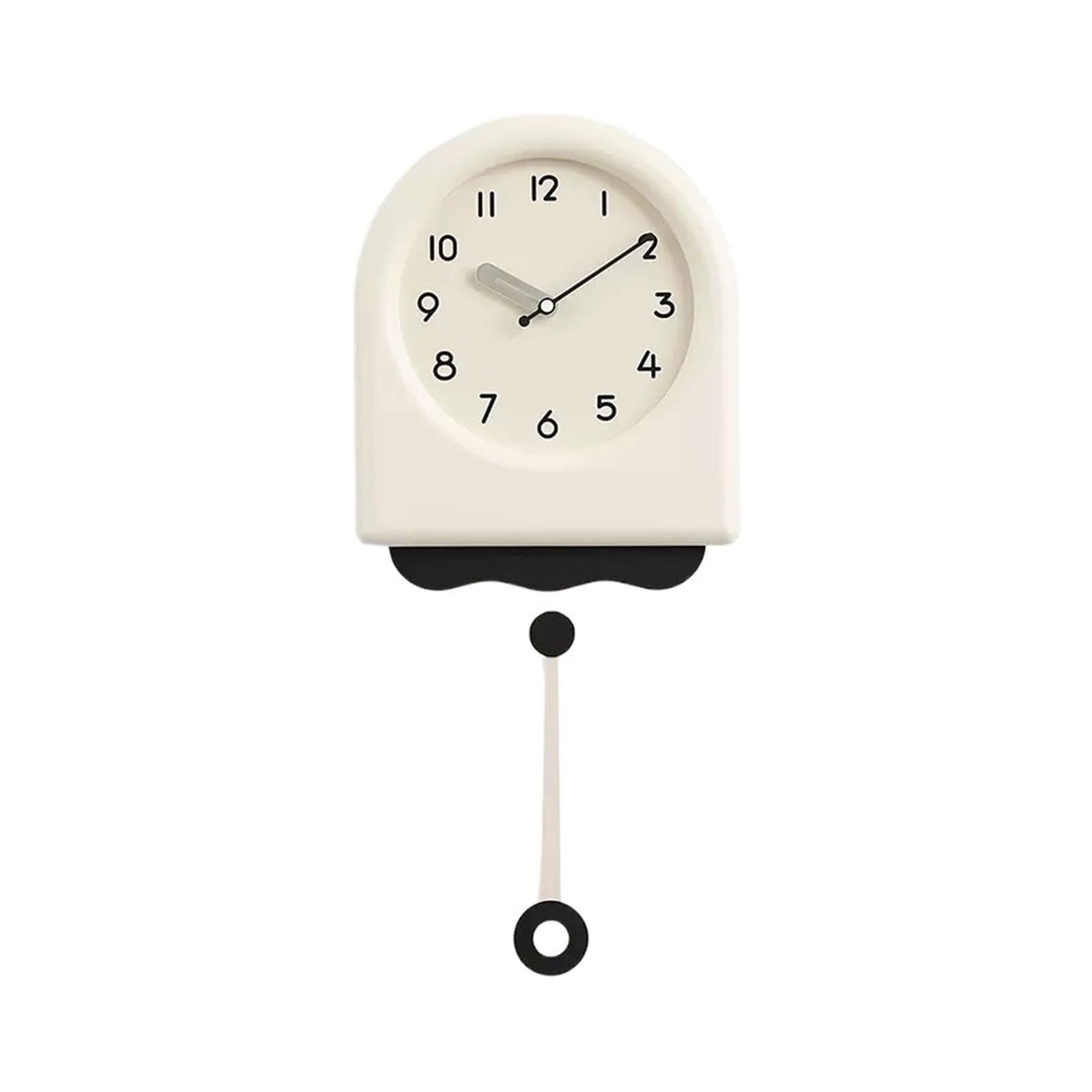 Horloge murale de luxe au style crème avec balancier au design moderne