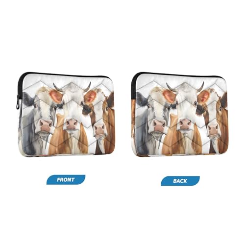 Funda para portátil de 13-14 pulgadas con diseño de vacas miniatura 2