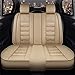 tbbwd Car Seat Cover Sets for VW Polo New Polo GTI Plus TSI Cross Fresh, Full Set Pu Leather Car Seat Covers, Breathable Wear Resistant Waterproof Seat Covers Airbag Compatible,Beige