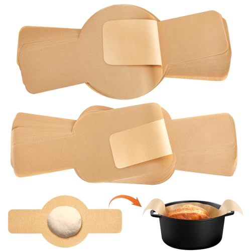 Comparison: Best Parchment Paper For Baking Bread 7 Marspark 100 Pcs Bread Sling Sourdough Bread Sling - Dutch Oven Liner, Pre-Cut Parchment Baking Supplies for Easy Dough Transfer(Oval and Round)