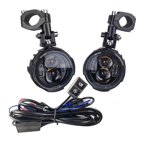 Phare avant de moto bicolore avec projecteur auxiliaire de 100W
