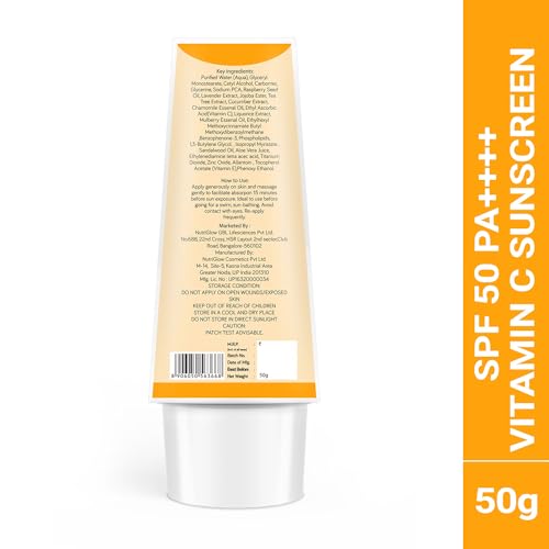 Image of NutriGlow Advanced Organics Vitamin C Daily Mattifying Sunscreen spf50, Anti-Pollution, Fragrance-Free, Non-Sticky, No White Cast, For All Skin Types (50g)