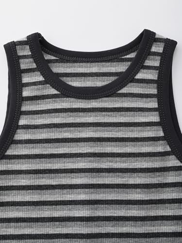 Image of BINIDUCKLING Toddler Tank Top Girls Summer Cute Striped Sleeveless Top 24 Months-8 Years