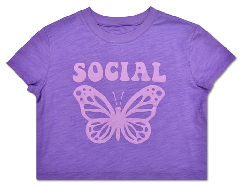 iscream Big Girls' Basics Short Sleeve Round Neck Boxy Cut T-Shirt - Pop Print Collection2