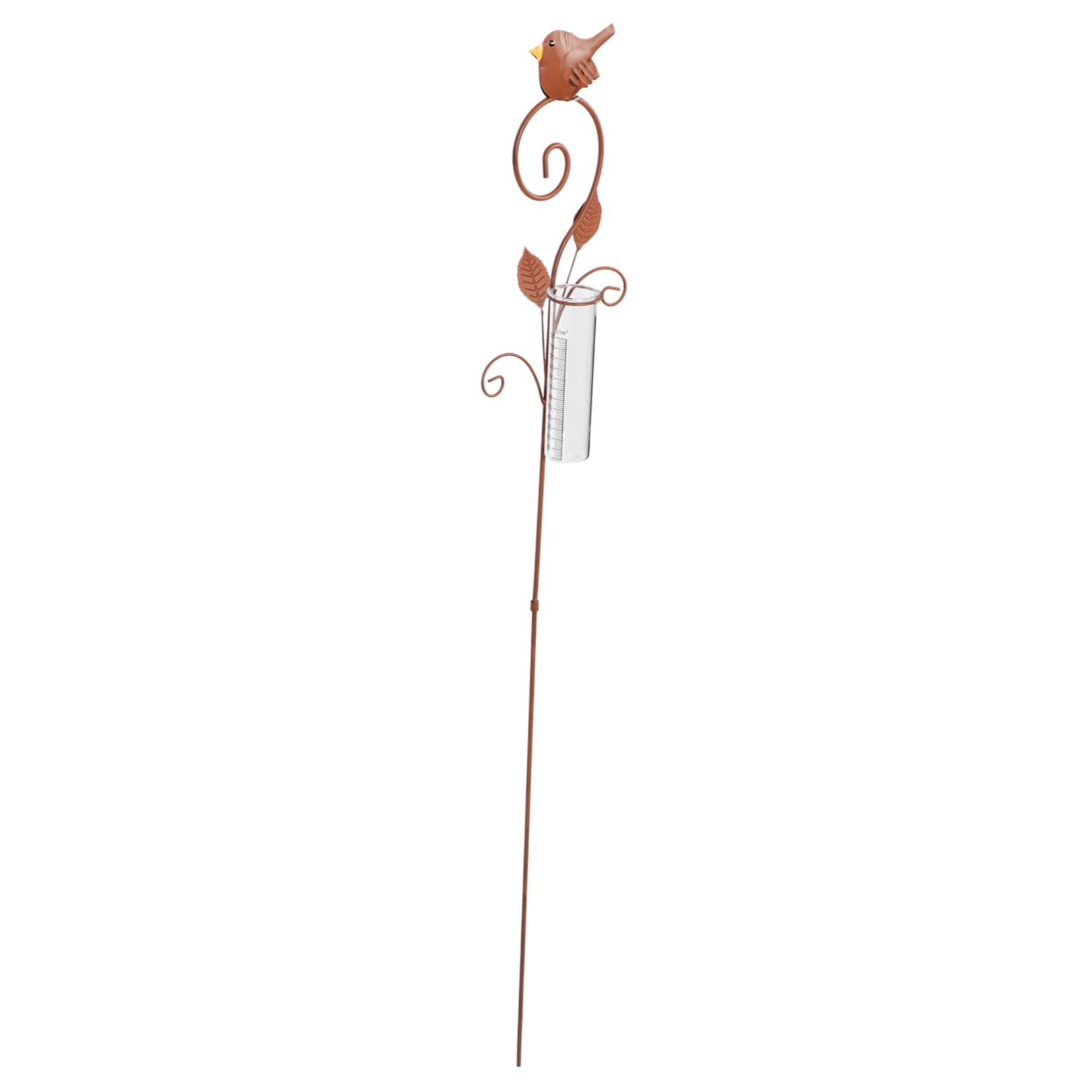 Yardenfun Vintage Flower Arrangement Outdoor Rain Gauge Garden Tool Accurate Measurement Iron Flamingo Stake