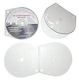100 Stück Shell CD Hüllen zum Abheften, CD-Leerhüllen aus PP Kunststoff (Weichplastik) transparent unzerbrechlich, breite etwa 4,5 mm, mit Klemmverschluss mittig