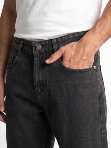 Image of Urbano Fashion Men's Relaxed Fit Washed Denim Jeans Non-Stretchable