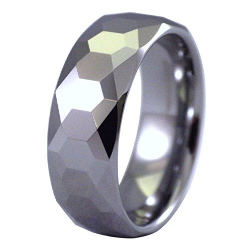 Fantasy Forge Jewelry Mens Tungsten Ring Hexagon Faceted Biker Rocker Band Size 13 8mm