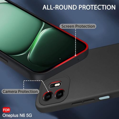 Image of TheGiftKart Sleek Back Cover Case for OnePlus N6 5G | Slim Fit Protective Design | Ultra Matte Finish | Camera Protection Bump | Soft Silicon Back Cover Case for OnePlus N6 5G (Silicone, Black)