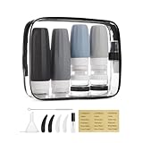 BAGSMART(バグスマート) TSA承認 トラベルボトル トイレタリー用 漏れ防止 シリコン製 トラベルサイズ容器 シャンプー用 18個パック, グレー