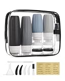 BAGSMART 18 Pack TSA Approved Travel Bottles for Toiletries, Leak Proof Silicone Travel Size Containers Bottles for Shampoo, Grey