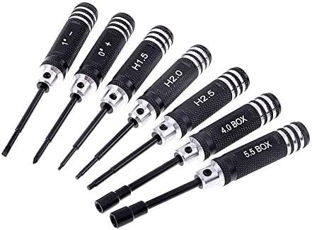 7pcs * RC Helicopter Plane Car Screw Driver Tool Kit - (Color: Black)
