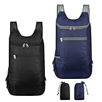 VGECEE 2 Pcs Mochila Plegable Ultraligera Negro + ...: 【Ligera y portátil, viajar sin complicaciones】¿Está Buscando una mochila para viajar, que pudiera guardar dentro de otra más grande? Esta mochila plegable ultraligera pesa solo 80 g pero satisface fácilmente tus necesidades diarias durante el viaje. ...