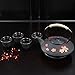 TOVACU Japanese Style Cast Iron Teapot with 4 Tea Cups Trivet Tetsubin StovetopTea Kettle with Infuser Chinese Iron Tea Pot Tea Set for Adults Black (Pear Flower Pattern)