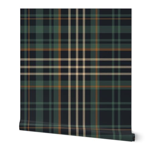 Dark Green Check Rustic Cabin Plaid