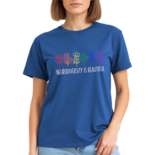 Image of Autism Teach Shirts Women Autism Awareness T Shirt Autism Support Tee Tops Autism Teacher Short Sleeve Shirt