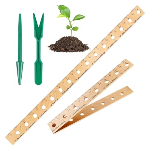Règle de plantation – Règle pour en bois, précision pour plongeur de | Ensemble de règles de plantation pliables avec trou, ensemble d'outils de jardinage, règles d'espacement et