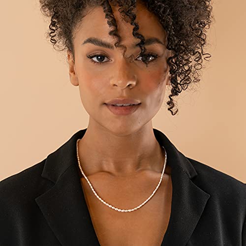 PAVOI 14K-18K Gold Plated Dainty Pearl Necklaces for Women - Station Beaded Choker Paperclip Chain Gold Pearl Necklace Bridal Jewelry2