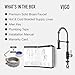 VIGO Edison 19'' H Single Handle Pull-Down Sprayer Kitchen Faucet in Stainless Steel and Matte Black-VG02001STMB