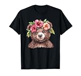 Floral Bear Nature Hibiscus Crown Forest