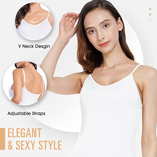 Mancyfit Long Slips For Under Dresses Full Length Adjustable Spaghetti Strap Nightgown White X-Large #TOP2