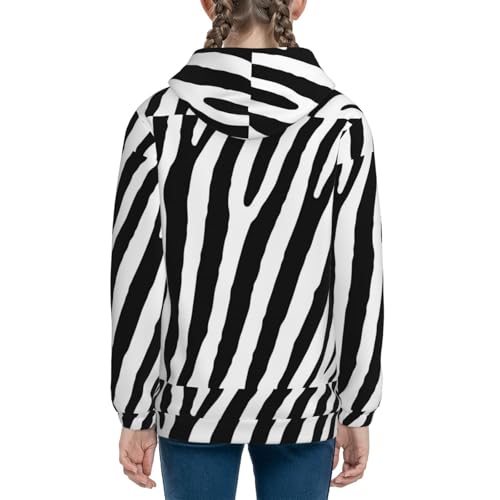 Zebra Kids Pullover Hoodies Boys Sweatshirts Girls Athletic Clothes with Pocket4