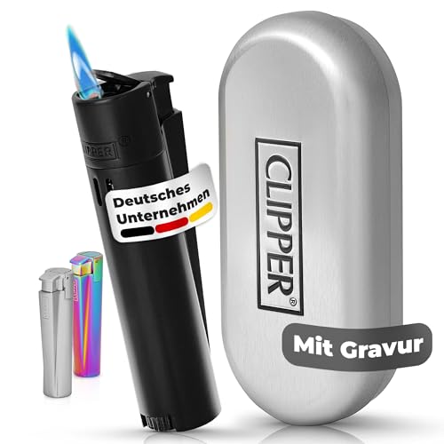 Clipper Feuerzeug mit Gravur | Personalisierbares Jetflammen-Gasfeuerzeug aus Metall | Geschenk für Männer | Graviertes Feuerzeug mit Namen | Personalisiertes Männergeschenk (Schwarz) Clipper Feuerzeug mit Gravur | Personalisierbares Jetflammen-Gasfeuerzeug aus Metall | Geschenk für Männer | Graviertes Feuerzeug mit Namen | Personalisiertes Männergeschenk (Schwarz)