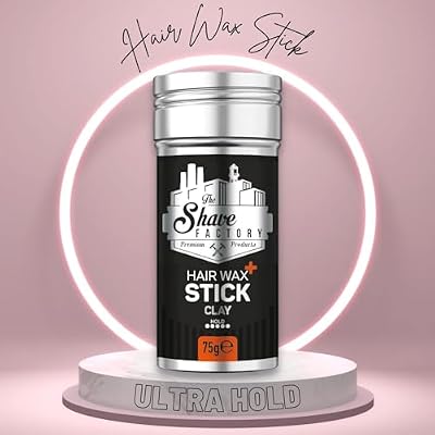 the shave factory Hair Wax Stick Clay, Long-Lasting Styling Wax for Smoothing & Slick Finish on Hair Wigs - 2.7 Oz (75G) (1 Piece)