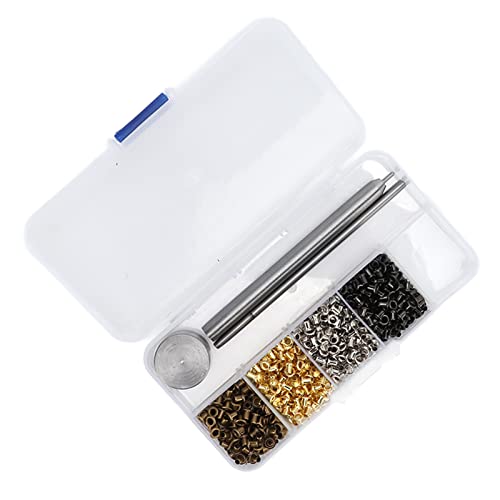Kit per Strumenti di Ghisa da 800pcs Foro per Foro per Cinghie di Latte in Pelle 4 Colori con 3 Pezzi Kit di Strumento e Scatola di Installazione