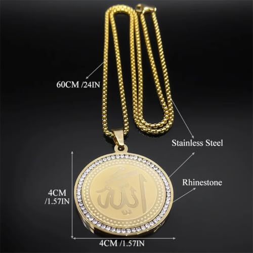 Collier médaille arabe Allah couleur or, un bijou d'exception