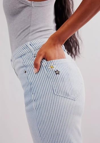 Kedera Women Embroidered Striped Pants Wide Leg Long Baggy Trousers 2025 High Waisted Loose Denim Jeans with Pocket4