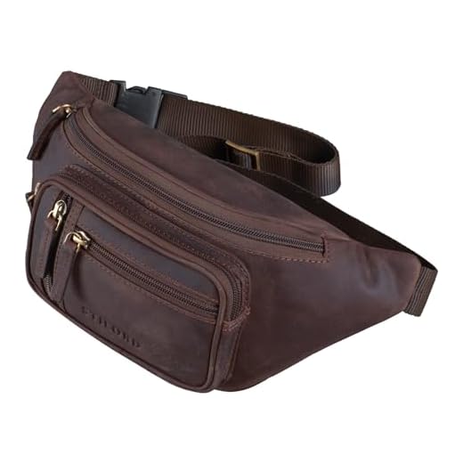 STILORD 'Greg' Bauchtasche Leder Vintage Hüfttasche Herren Damen Belt Bag für Sport Festival Handy Werkzeugtasche Gürteltasche Doggy Bag Echtleder, Farbe:Granada - braun