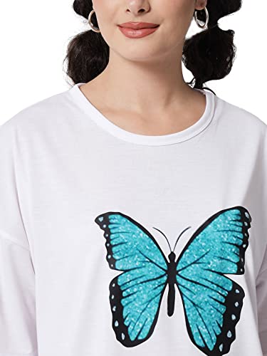 Image of KOTTY Women's Oversized T-Shirts | Cotton Blend||Stylish Prints & Solids||Long Length||Loose fit