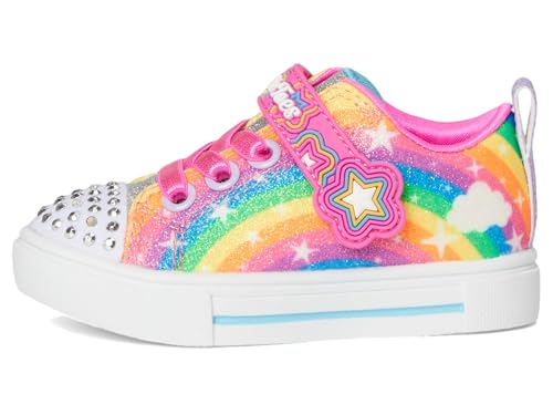 Skechers Girls Twinkle Sparks-Starry Rainbow Sneaker, Hot Pink/Multi, 5 Toddler4