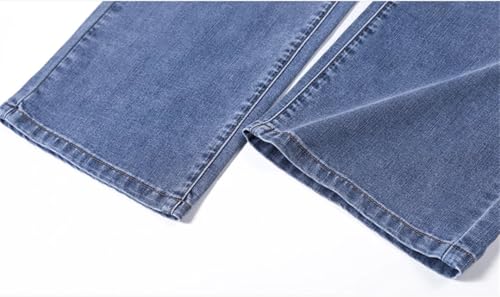 Hndudnff Men Thin Straight Jeans with Pockets Pants Comfortable Stretch Casual Denim Trousers4