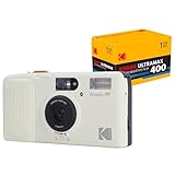 KODAK Snapic A1 35mm Film Camera 35mm, Reusable, 2-Zone Focus, Lightweight, Compact (Ivory White) Bundle with Kodak Ultramax 400/24EXP 35mm Roll Film