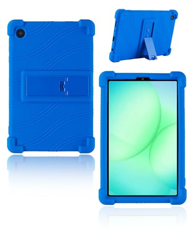 Étui silicone Samsung A11+ 1" 2025 bleu avec support réglable pour tablette