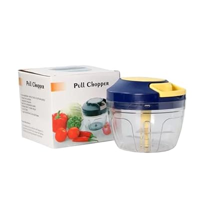 UNIQONIC Chopper with 4 Blades for Effortlessly Chopping Vegetables and Fruits/Cutting/Blending for Your Kitchen (650ml) (Multicolor Pack of 1)