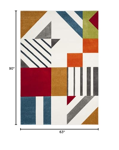 Tapete Safavieh 5'3" x 7'6" Ivory Peacock Blue miniatura 2