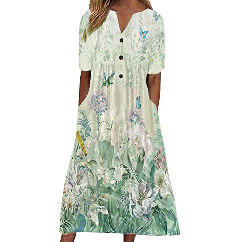 Robe d'été fluide imprimé fleuri coupe ample en mousseline légère pour femme